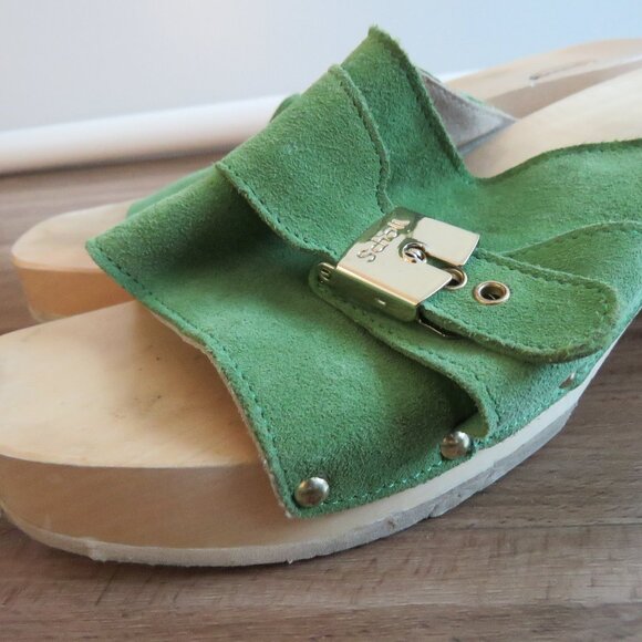 Dr. Scholl's Green Pescura Sarah Suede Mules - Picture 3 of 11